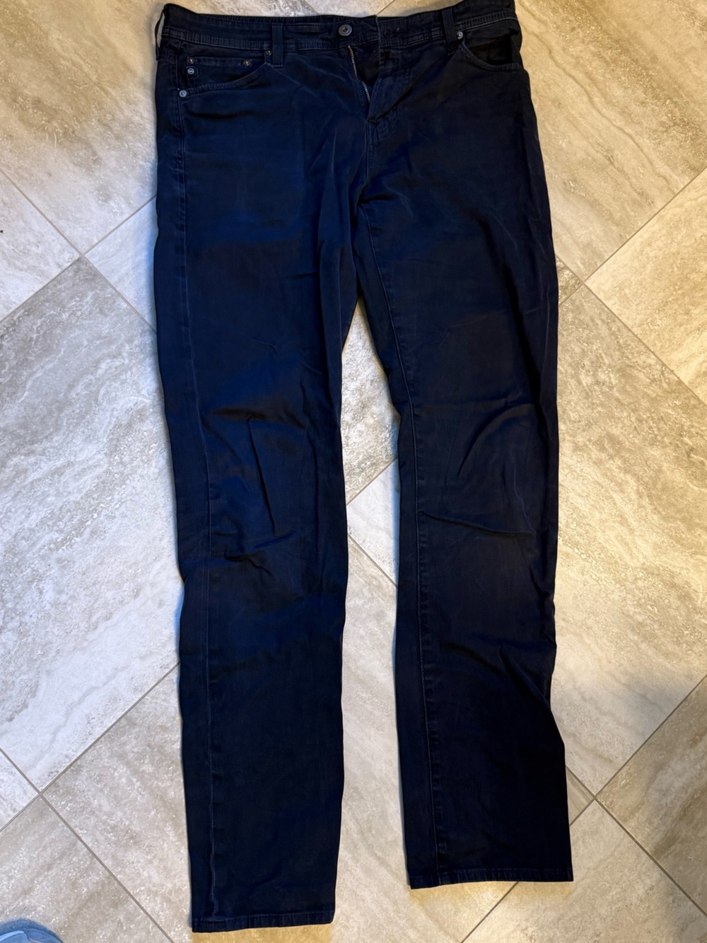 Ag Adriano Goldschmied Everett Navy Slim Straight Jeans